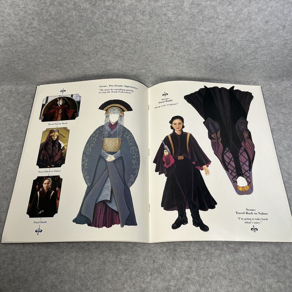 Star Wars Episode 1 Queen Amidala Paper Doll Book Uncut 1999 Lucas Film Unused - Picture 10 of 15
